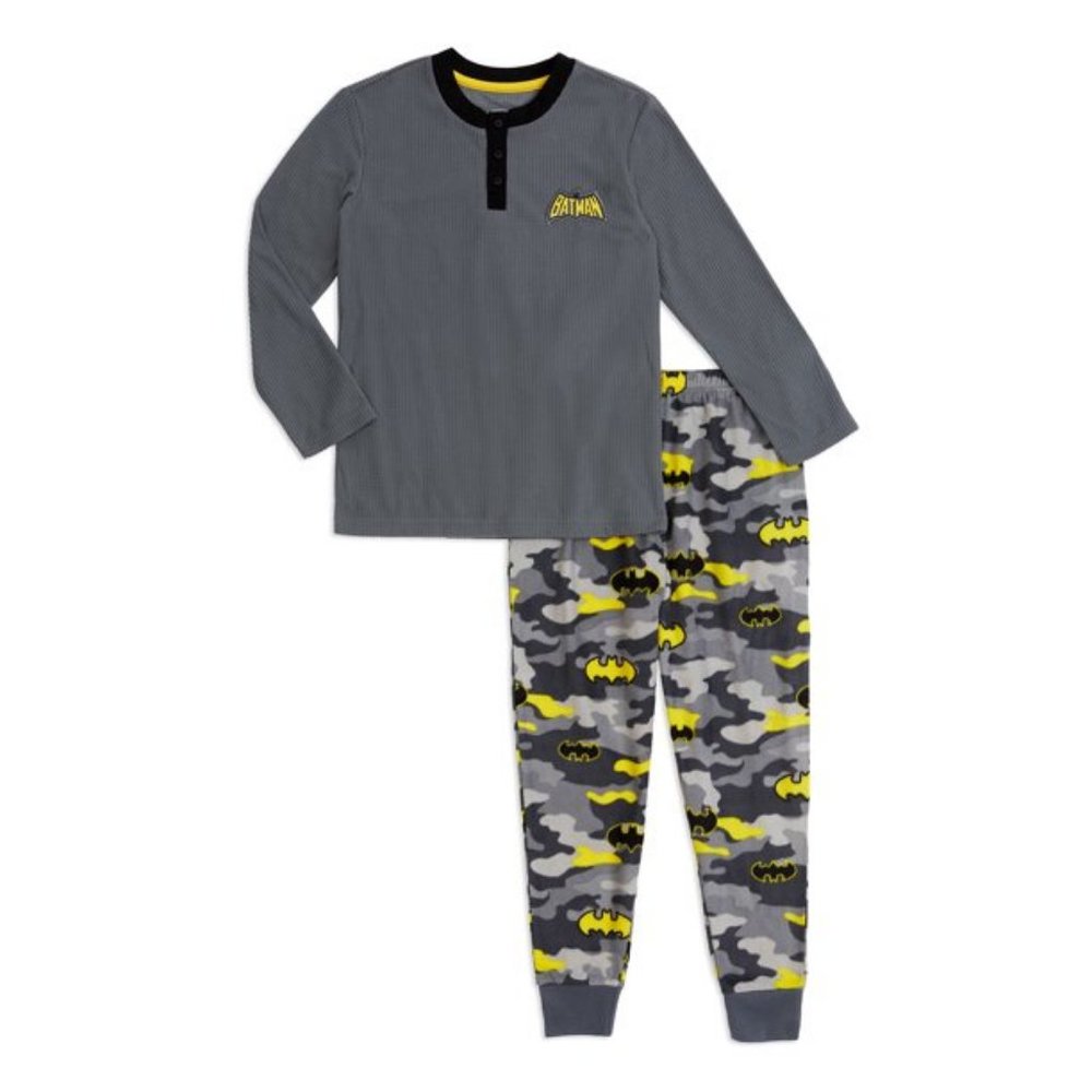 NEW Size 8 Batman Boys Long Sleeve Pajamas Set PJs Pajama Shirt Pants Joggers 2
